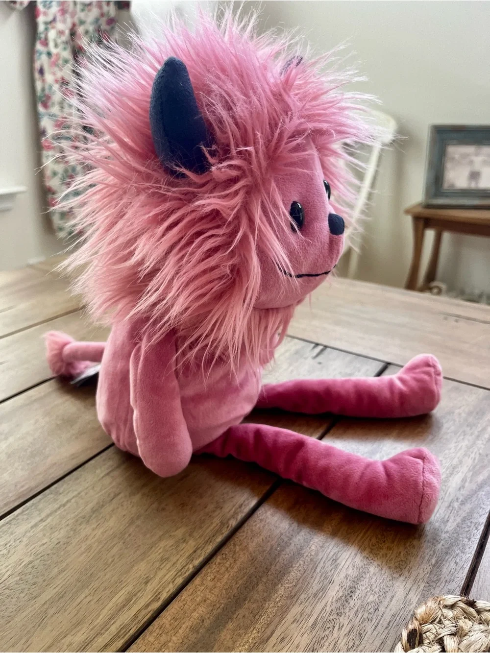Jellycat Jinx Monster (Retired) featuring a bright pink fuzzy mane; 16.5 “ NWT